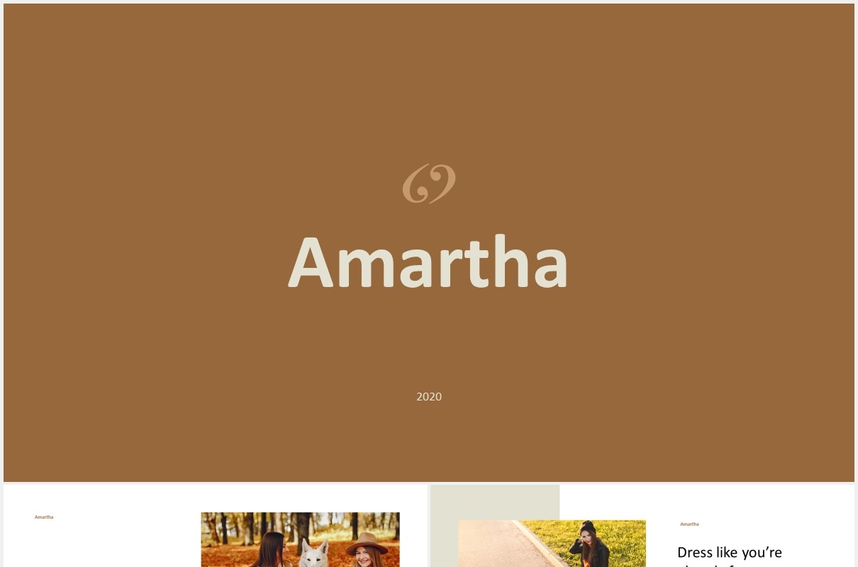 时尚摄影宣传展示PPT模板Amarta - Look Book Style Powerpoint