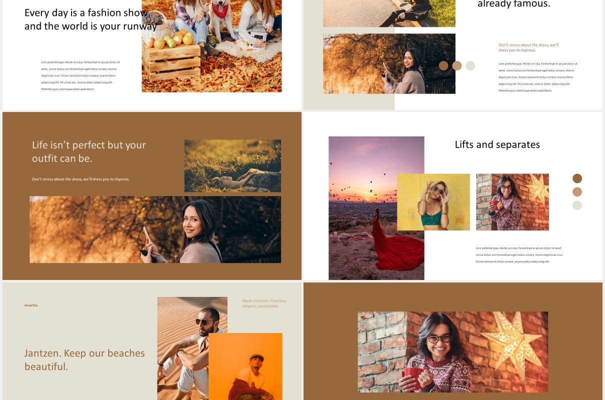 时尚摄影宣传展示PPT模板Amarta - Look Book Style Powerpoint