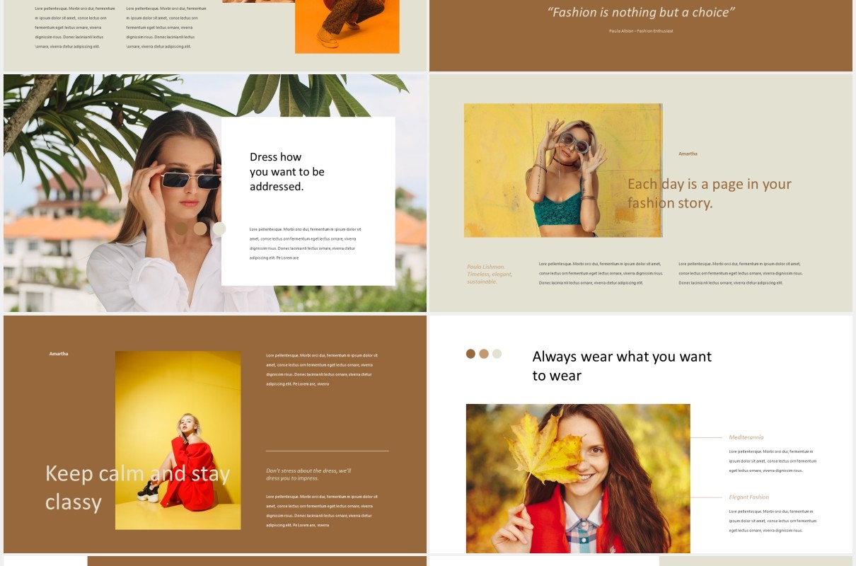 时尚摄影宣传展示PPT模板Amarta - Look Book Style Powerpoint
