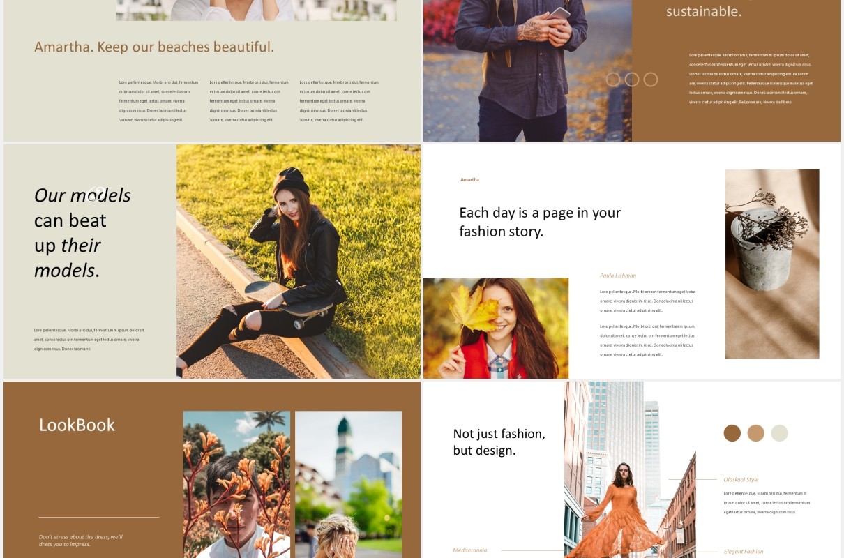 时尚摄影宣传展示PPT模板Amarta - Look Book Style Powerpoint