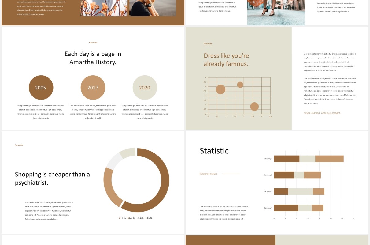时尚摄影宣传展示PPT模板Amarta - Look Book Style Powerpoint