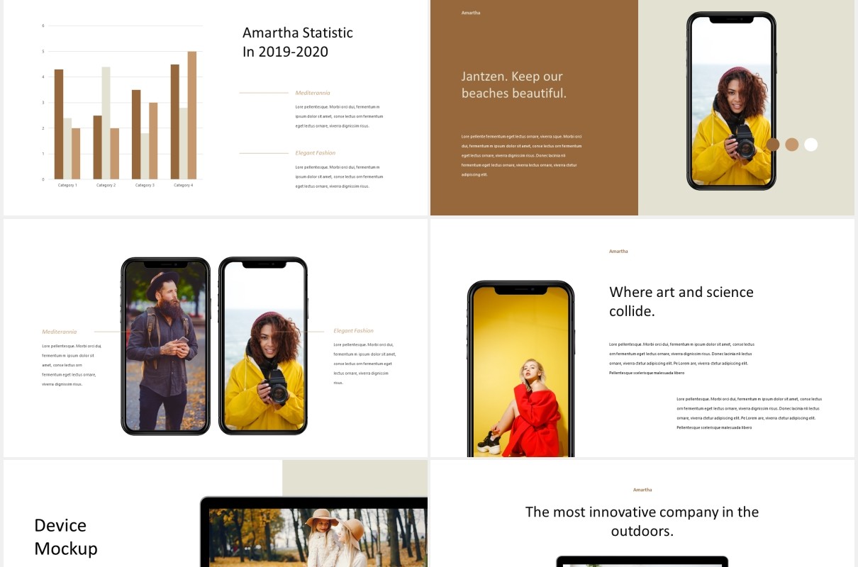 时尚摄影宣传展示PPT模板Amarta - Look Book Style Powerpoint