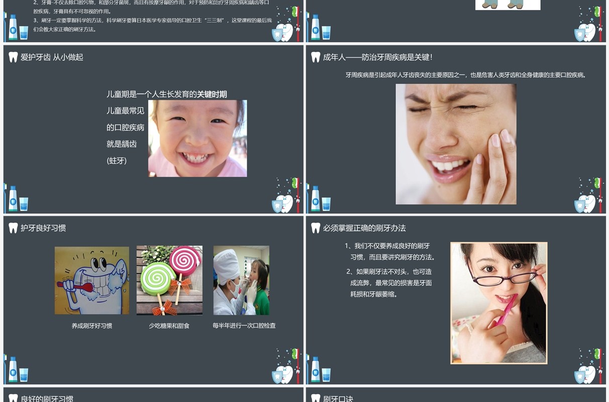 世界爱牙日宣传教育PPT模板