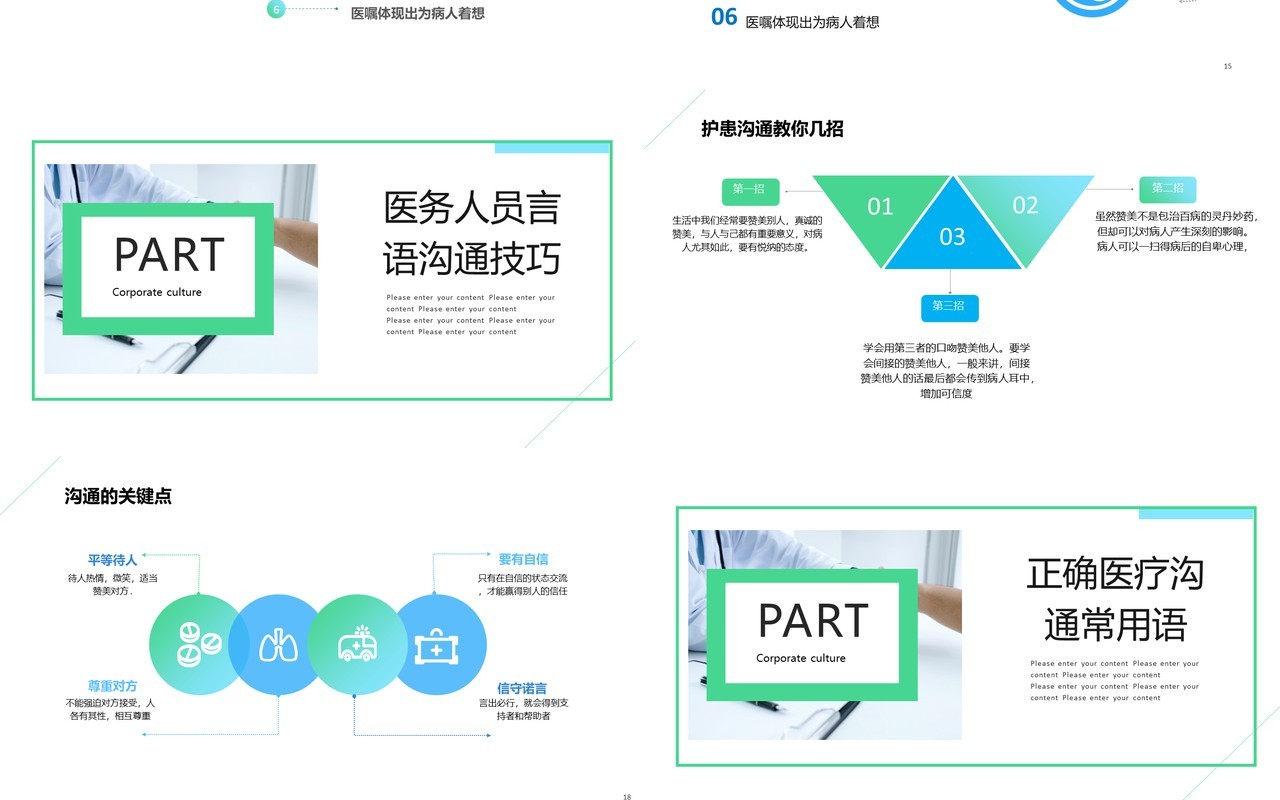 简洁医患沟通技巧医院课件PPT模板