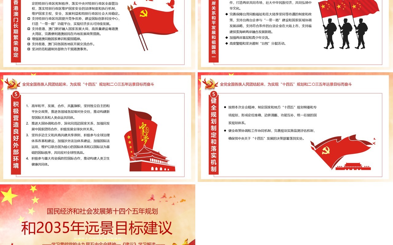 国民经济和社会发展第十四个五年计划和2035年远景目标建议党政党建PPT模板