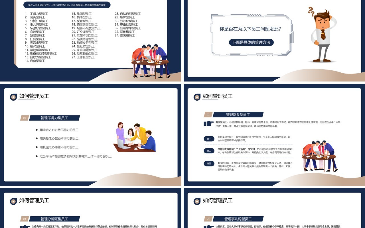 蓝色商务风如何管理员工企业培训课件PPT模板