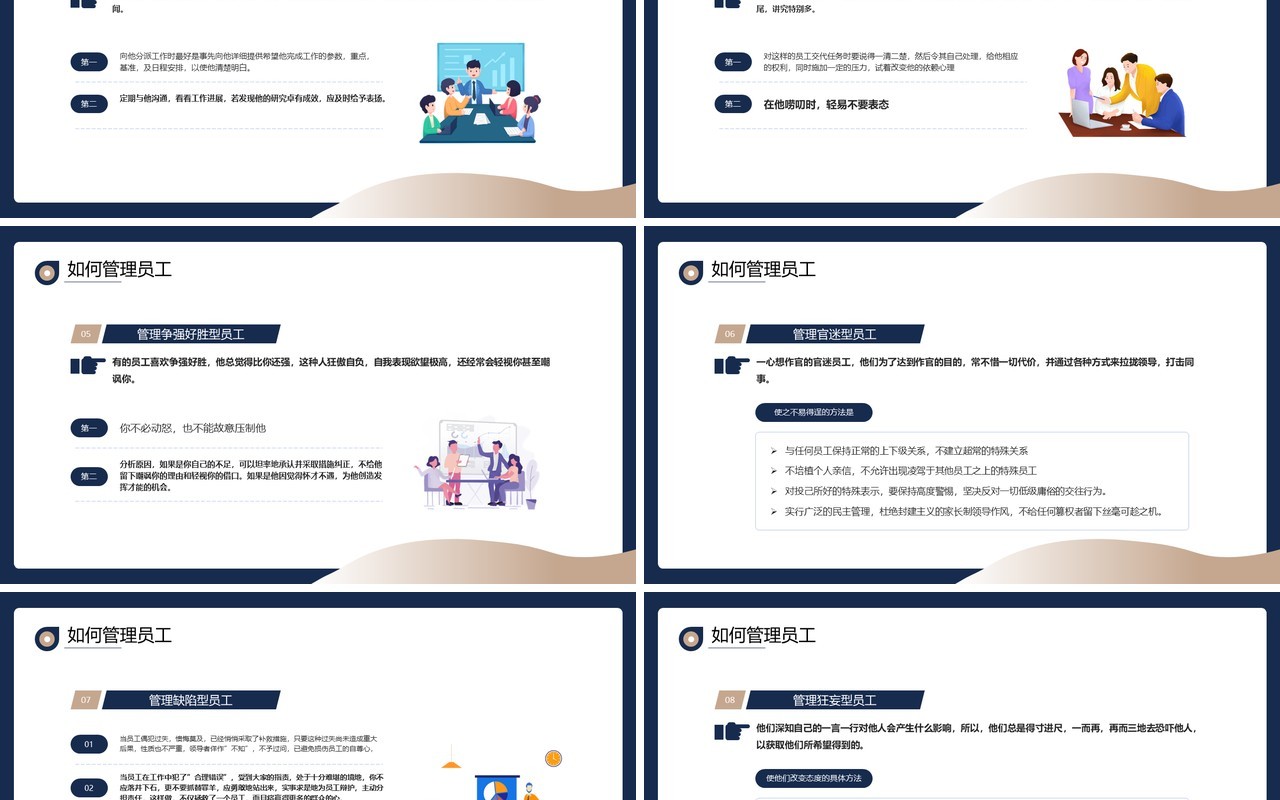 蓝色商务风如何管理员工企业培训课件PPT模板