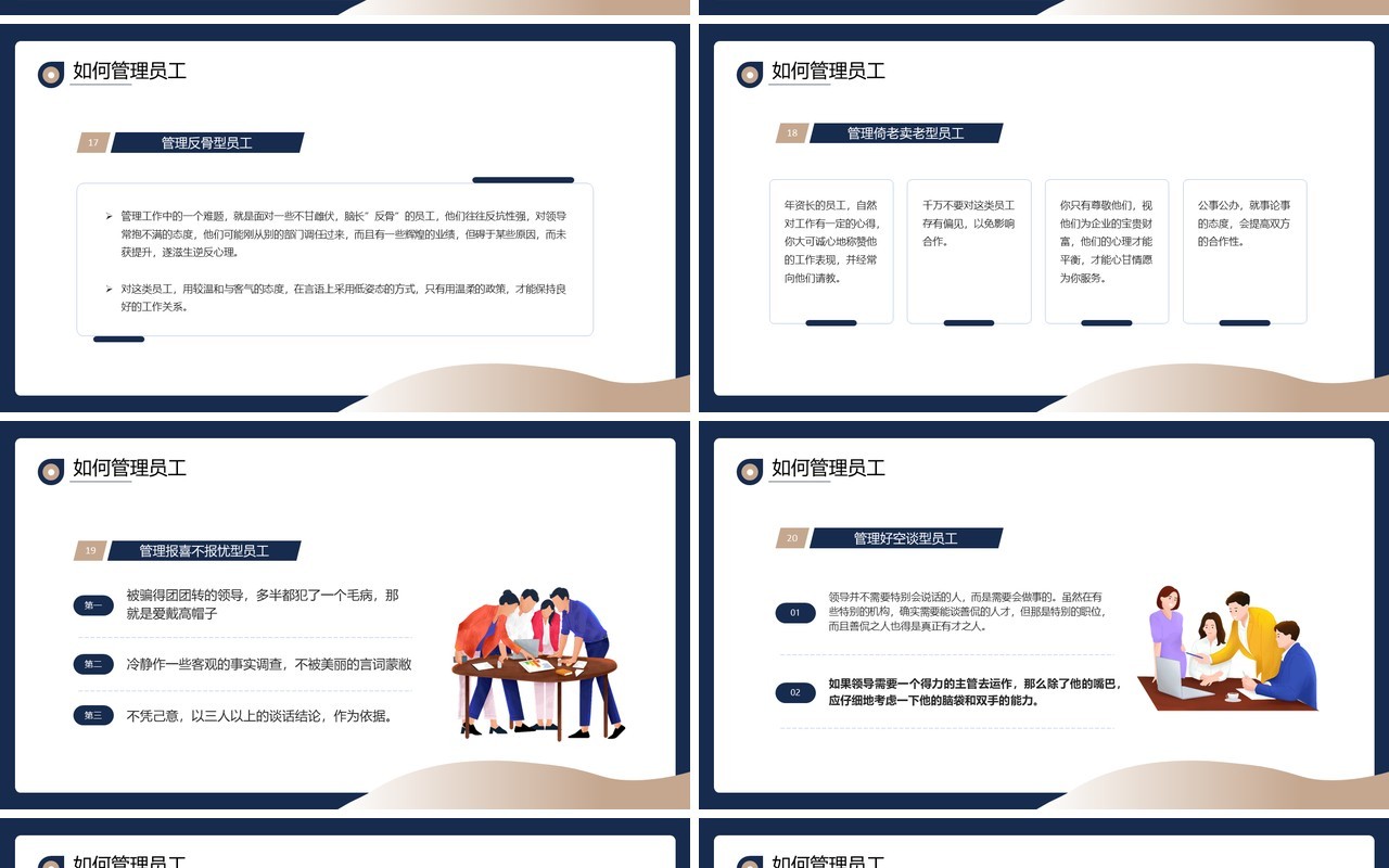 蓝色商务风如何管理员工企业培训课件PPT模板