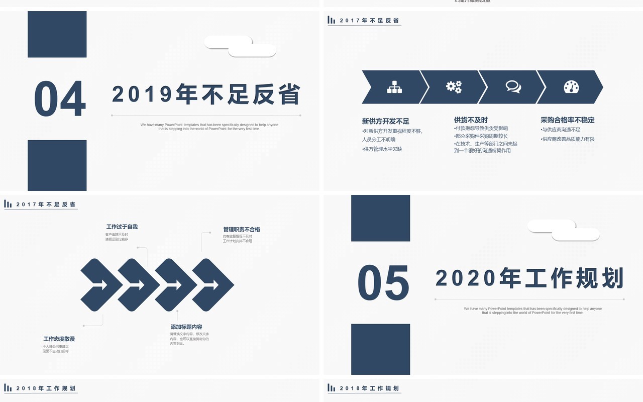 深蓝个人工作汇报总结ppt
