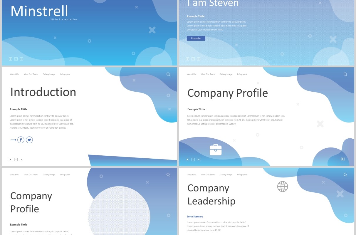 创意高端项目计划书PPT模板图片版式设计Minstrell Powerpoint Template