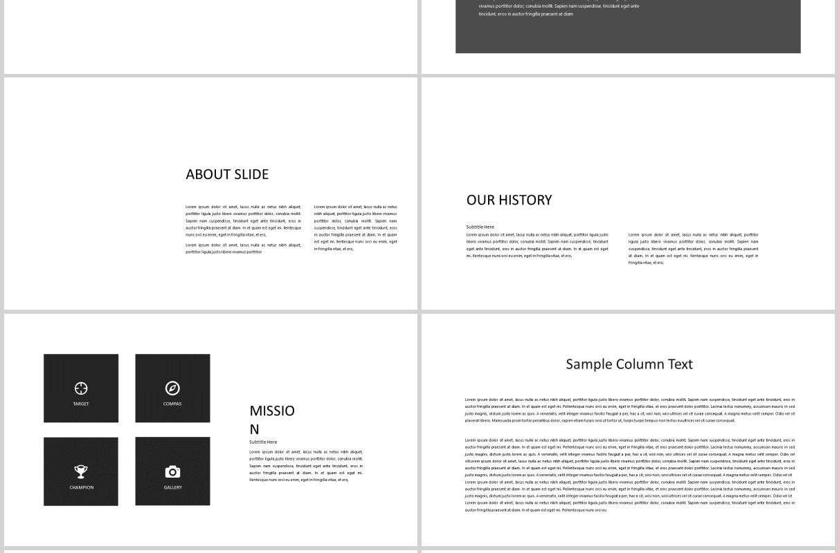 矩阵产品图片展示项目策划PPT模板排版版式设计不包含图片Matrix - minimal powerpoint presentation