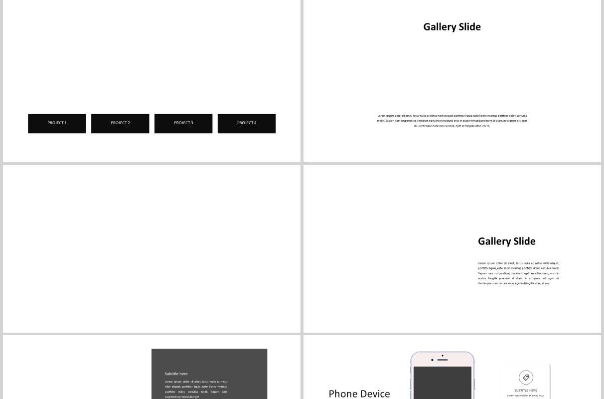 矩阵产品图片展示项目策划PPT模板排版版式设计不包含图片Matrix - minimal powerpoint presentation