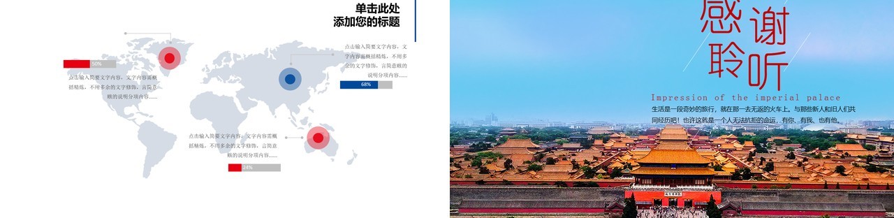 故宫印象古代建筑文化PPT模板