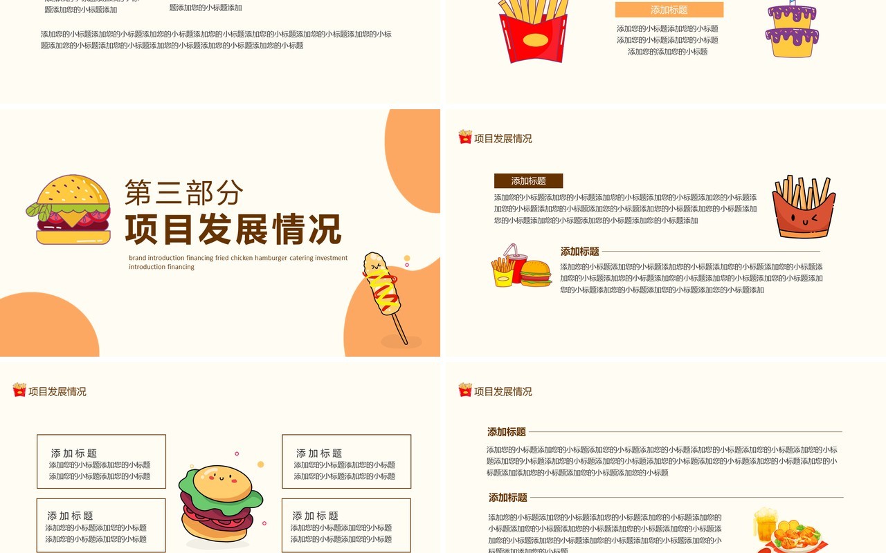 品牌介绍融资炸鸡汉堡餐饮招商计划动态PPT模板
