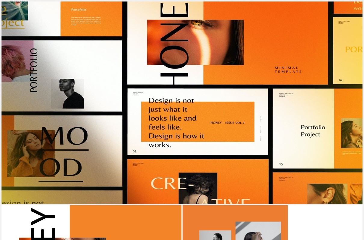 创意作品展示PPT模板HONEY - Creative Powerpoint Fashion
