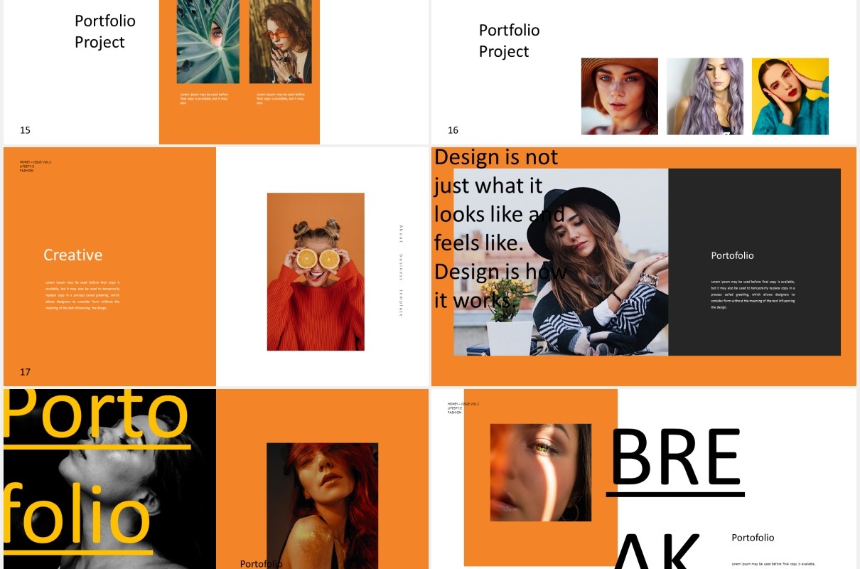创意作品展示PPT模板HONEY - Creative Powerpoint Fashion