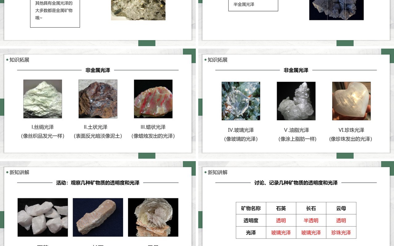 教科版四年级下册观察、描述矿物课件PPT模板