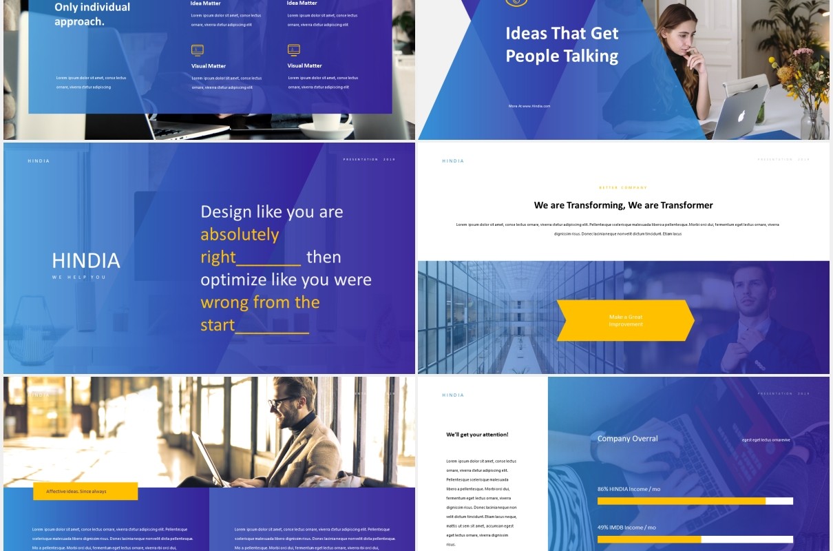 企业公司简介宣传展示PPT模板Hindia - Corporate Style Powerpoint Template