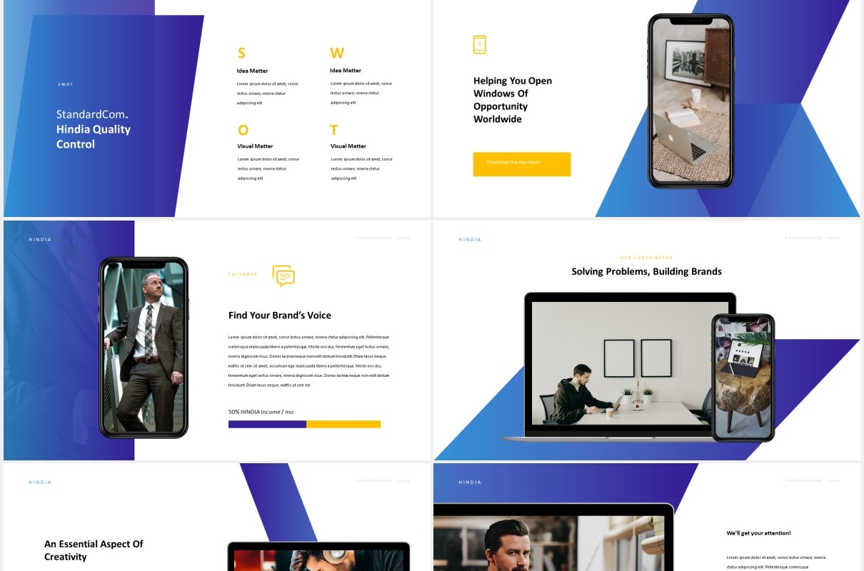 企业公司简介宣传展示PPT模板Hindia - Corporate Style Powerpoint Template