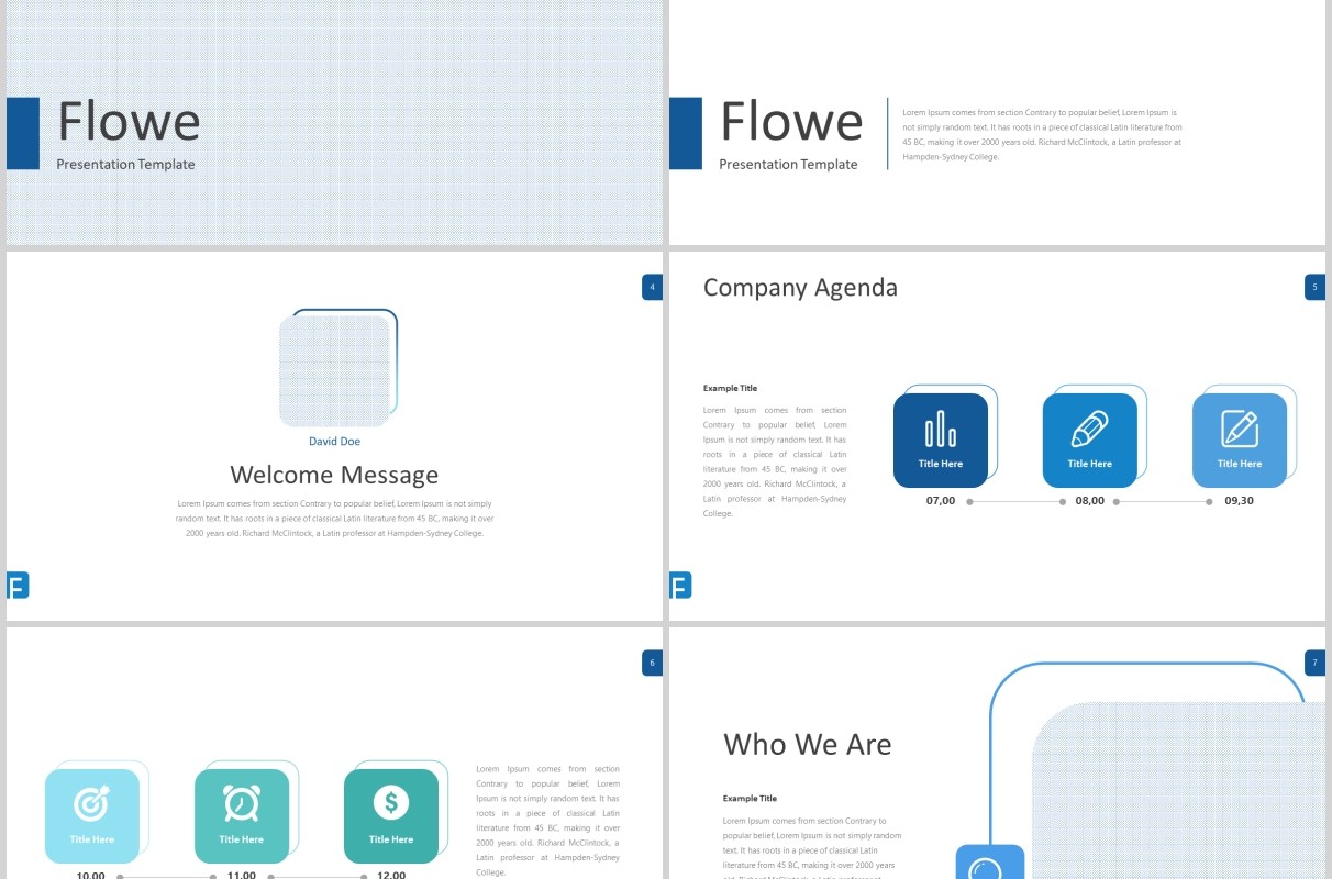 蓝色企业介绍产品用户分析PPT模板信息图表flowe powerpoint template
