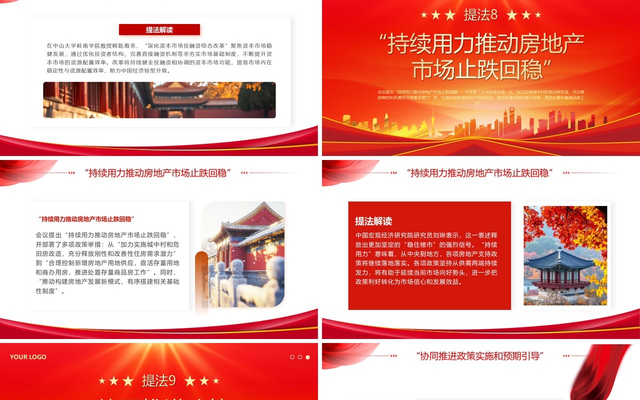 红色简约风2025经济工作总结汇报PPT模板