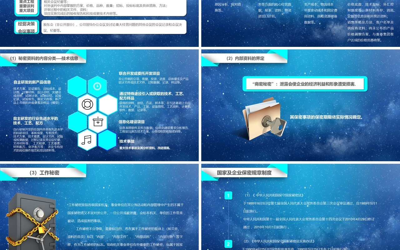 蓝色公司职工保密知识培训PPT模板