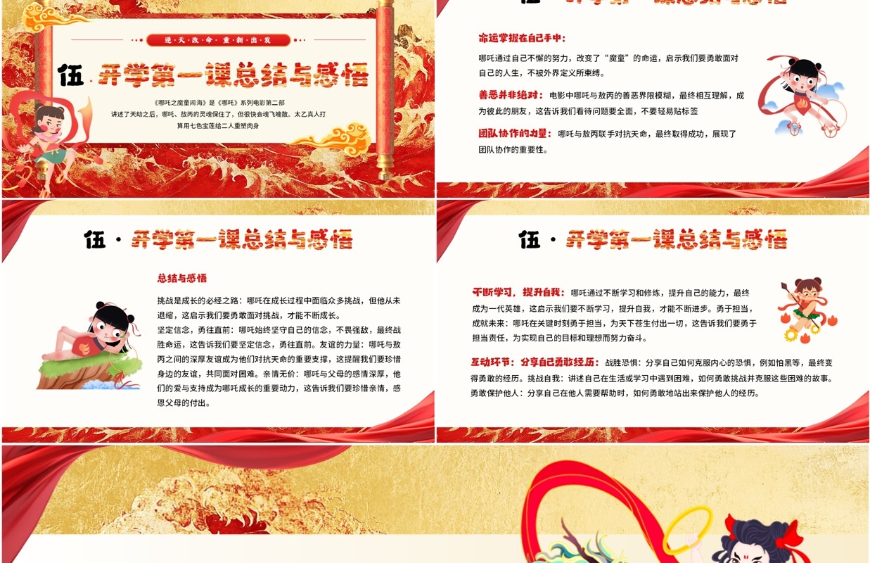 红色国潮风只要改变就有无限可能PPT模板