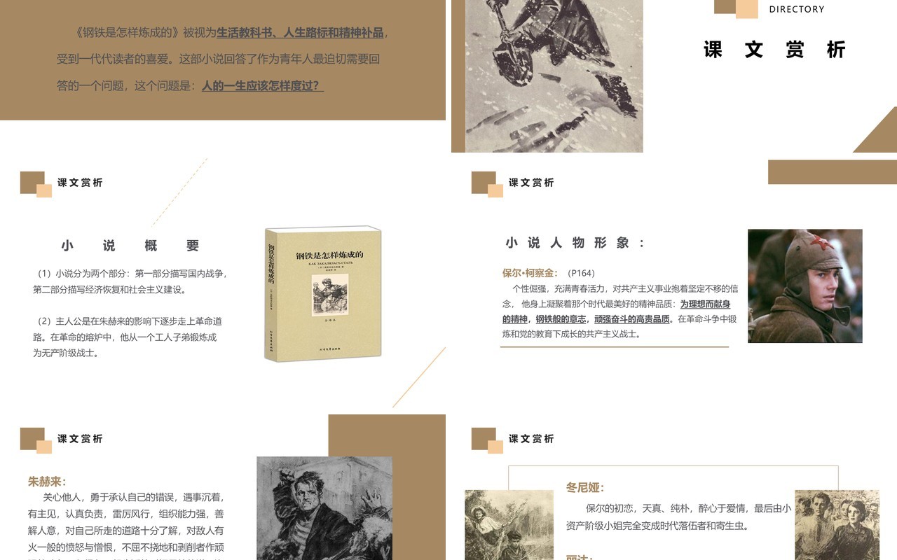部编版八年级语文下册钢铁是怎样炼成的课件PPT模板
