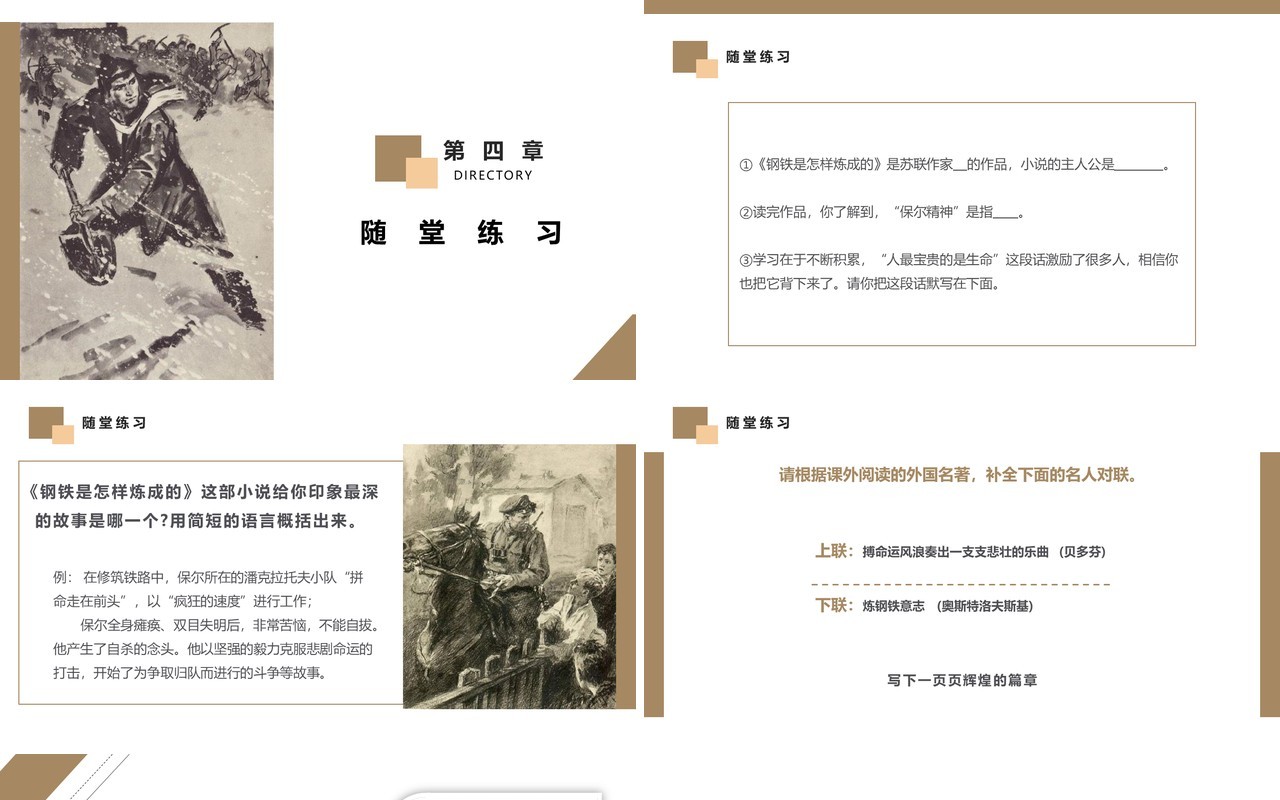 部编版八年级语文下册钢铁是怎样炼成的课件PPT模板