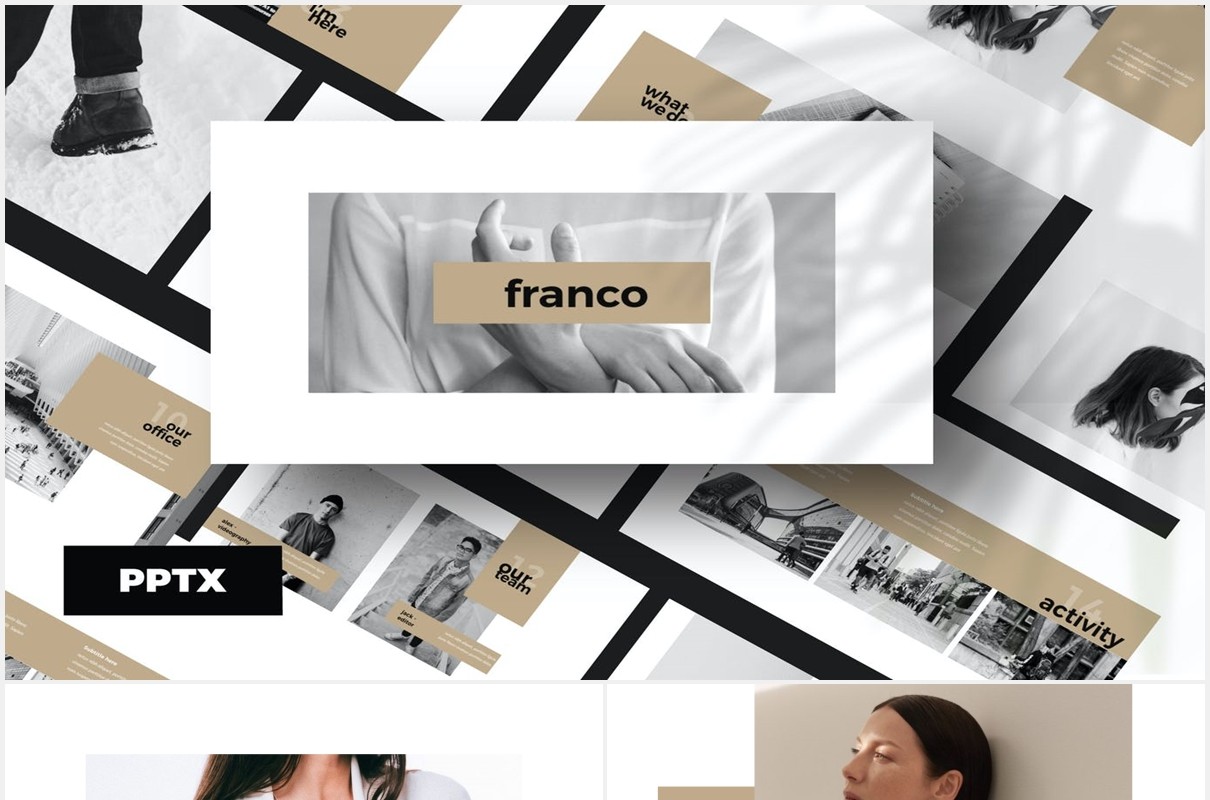 简约作品图片展示PPT模板Franco - Powerpoint Template