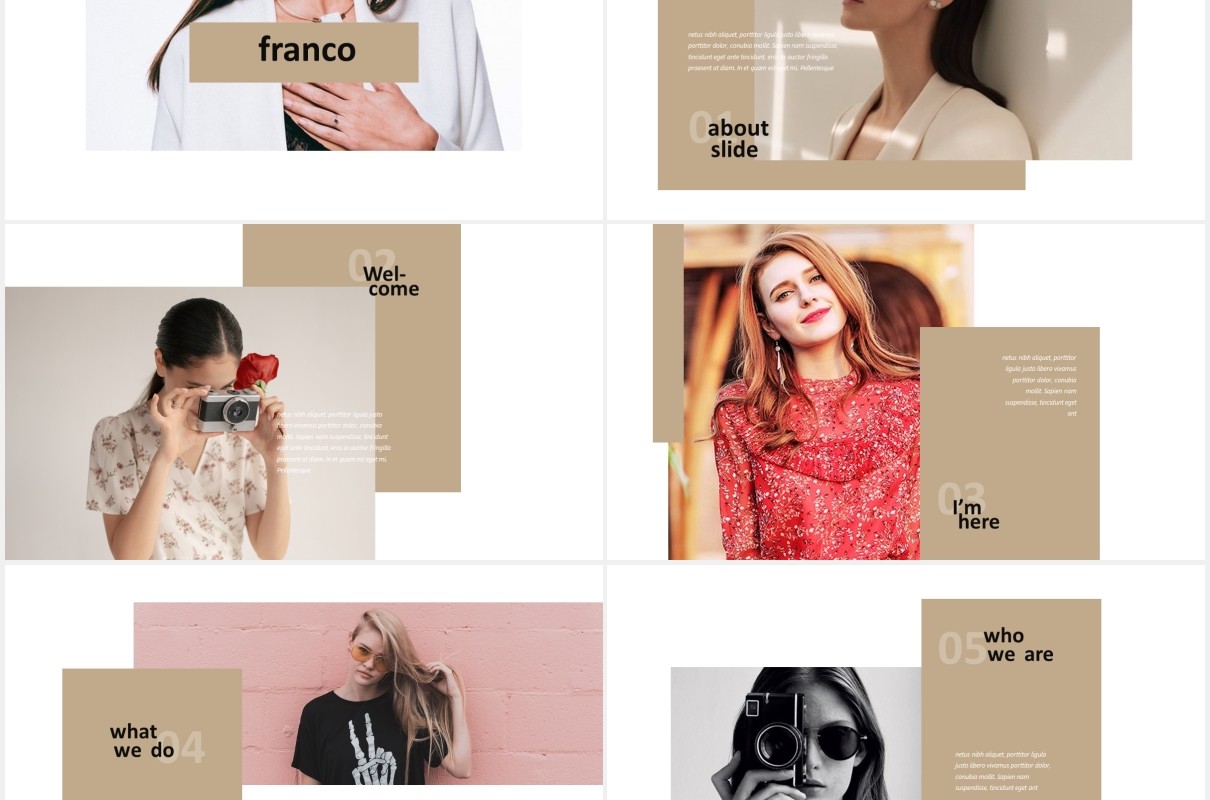 简约作品图片展示PPT模板Franco - Powerpoint Template