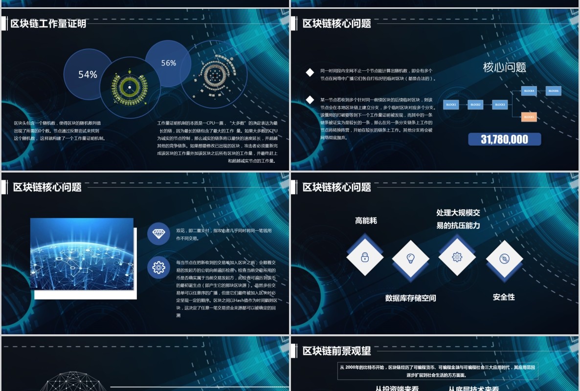 科技创新区块链技术PPT模板19