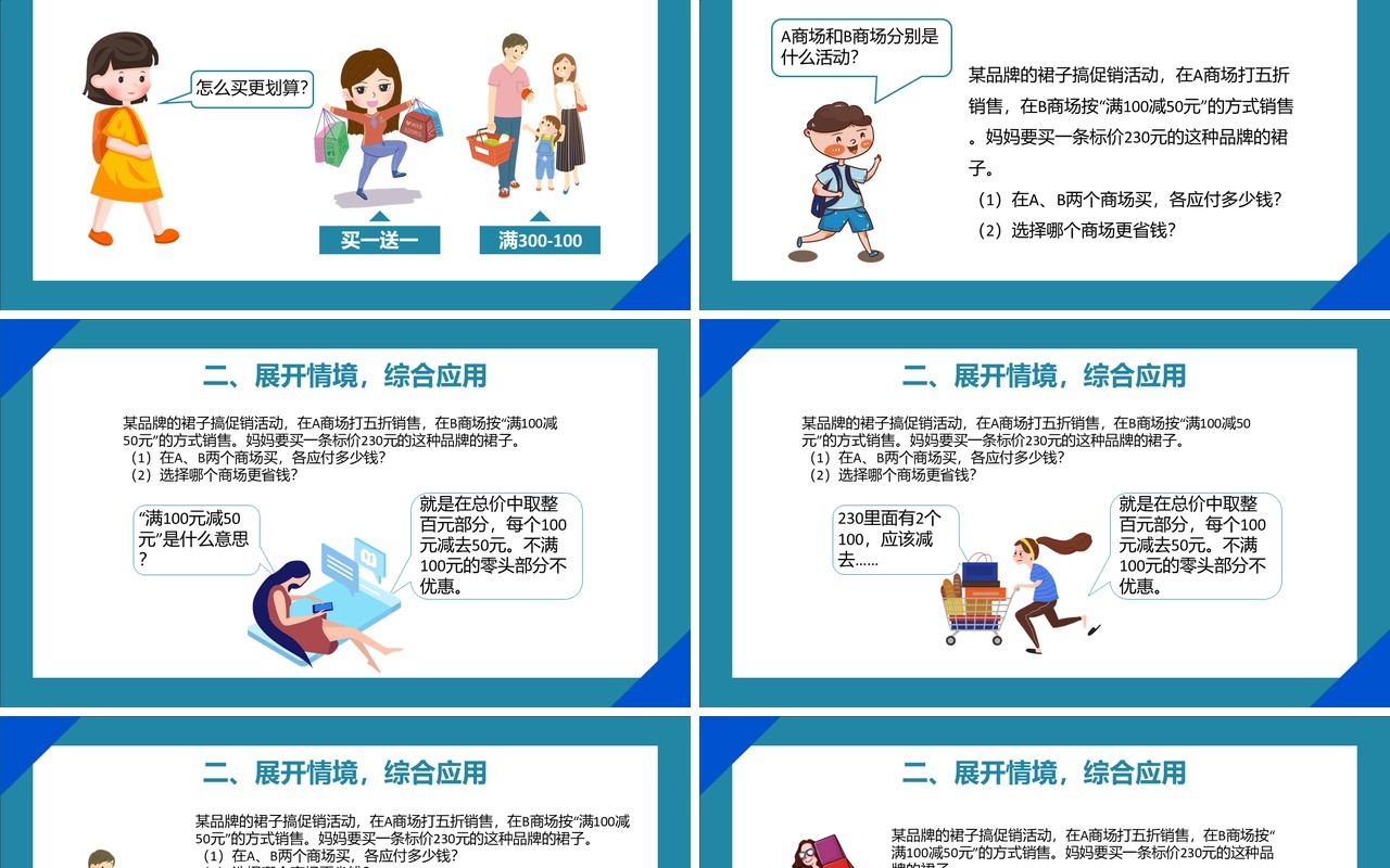 部编版六年级数学下册选择购物方案课件PPT模板