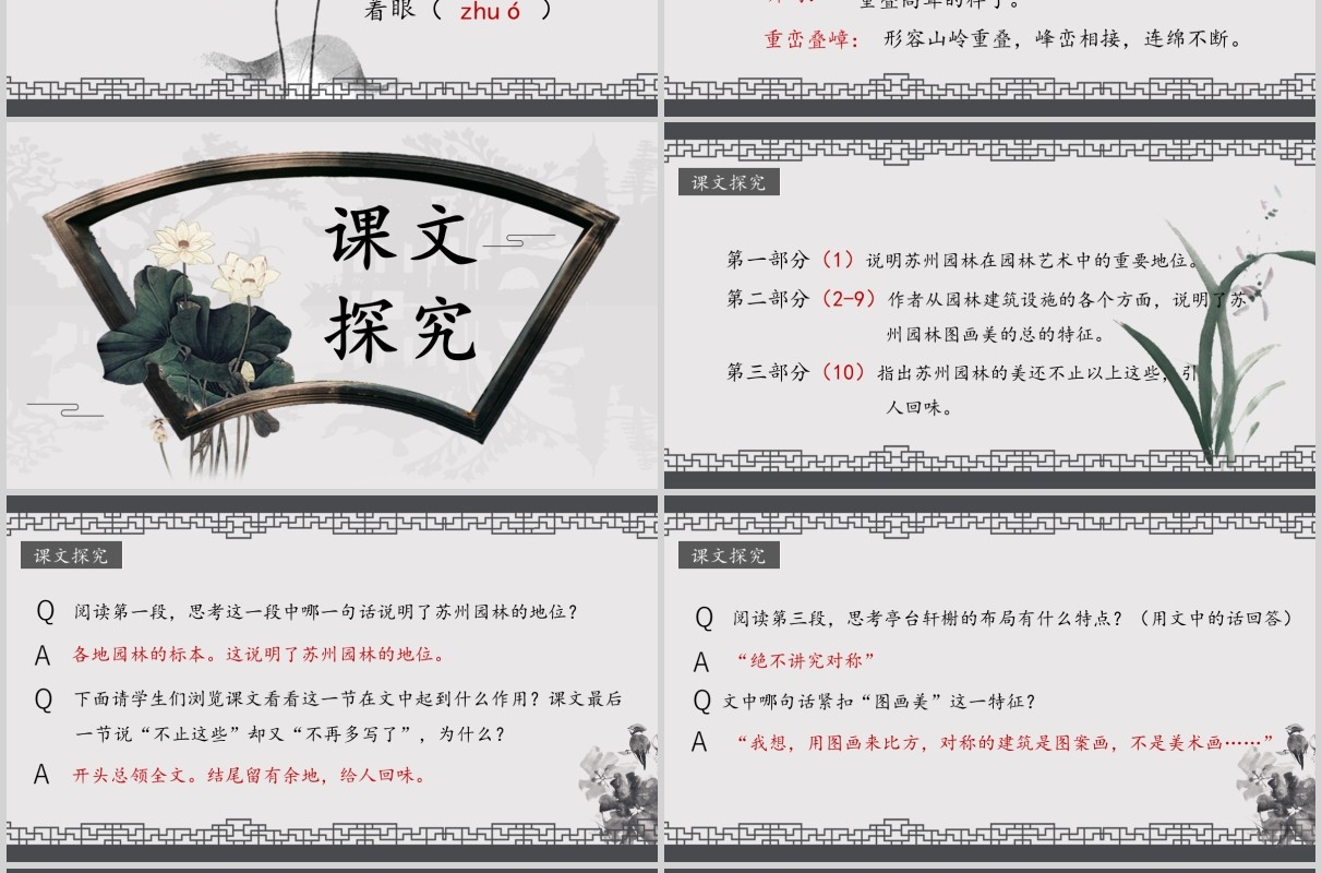 中学生苏州园林语文课件PPT模板