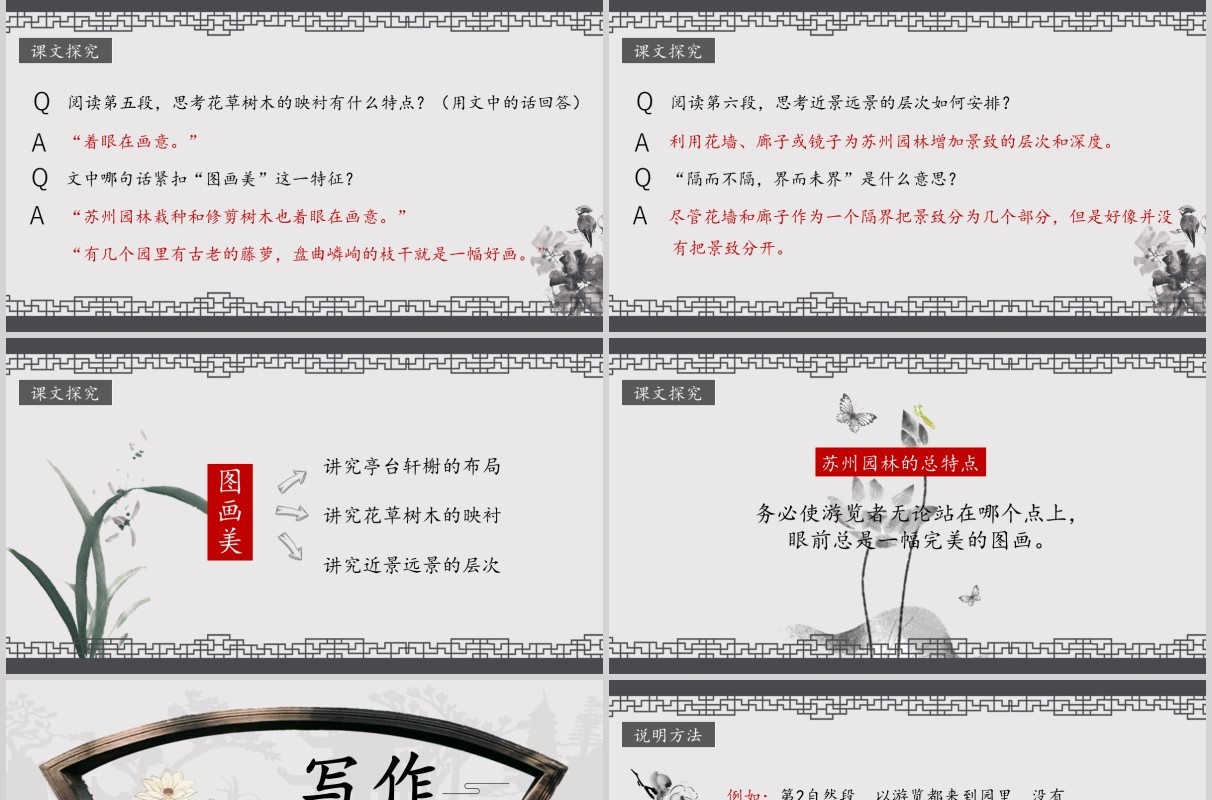中学生苏州园林语文课件PPT模板