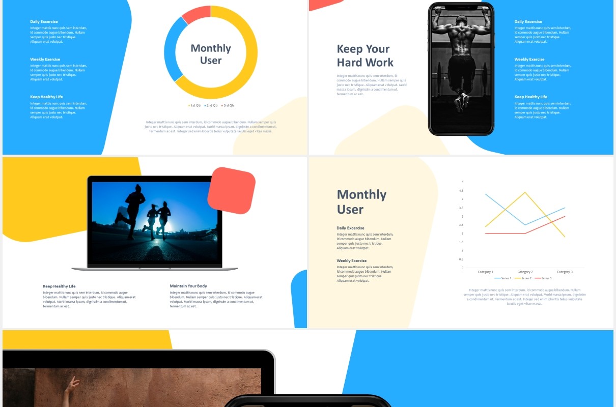 多用途户外运动健身展示宣传PPT模板motus multipurpose powerpoint template