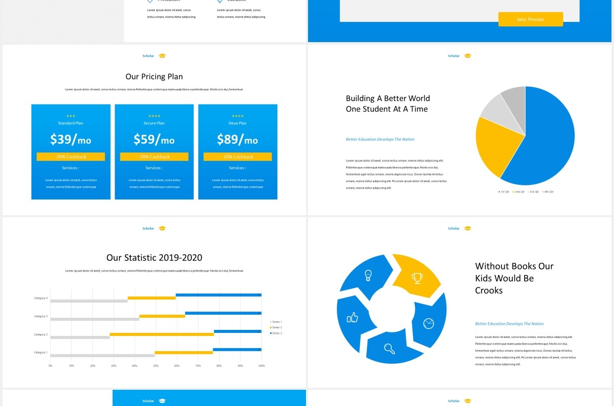 奖学金学生学术报告教育主题PPT模板图片排版设计Scholar - Education Theme Powerpoint Template