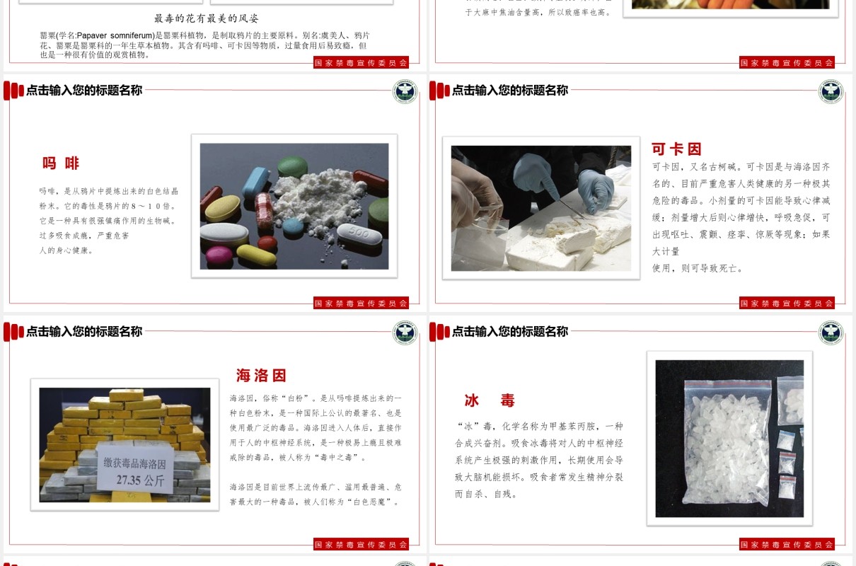 简约青少年预防毒品教育宣传活动PPT模板