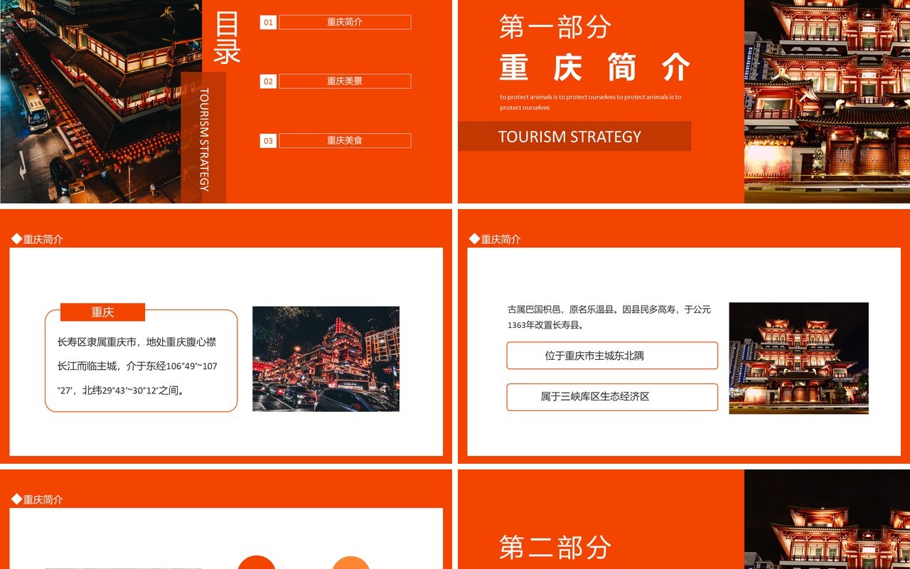 重庆旅游攻略介绍动态PPT模板