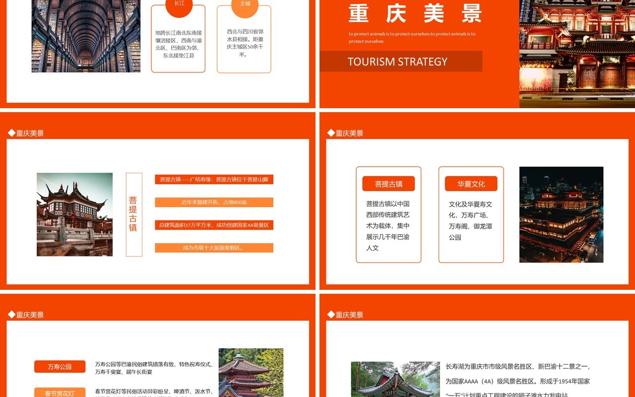 重庆旅游攻略介绍动态PPT模板