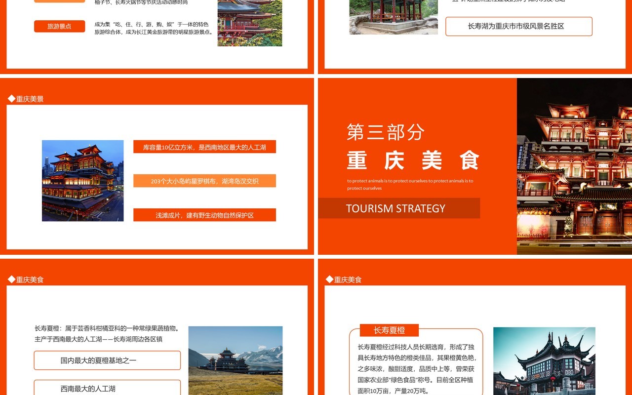 重庆旅游攻略介绍动态PPT模板