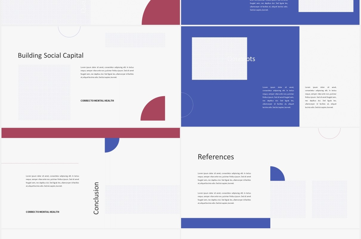 心理健康医疗教育图片排版设计PPT模板CORRECTO - Mental Health Powerpoint Template