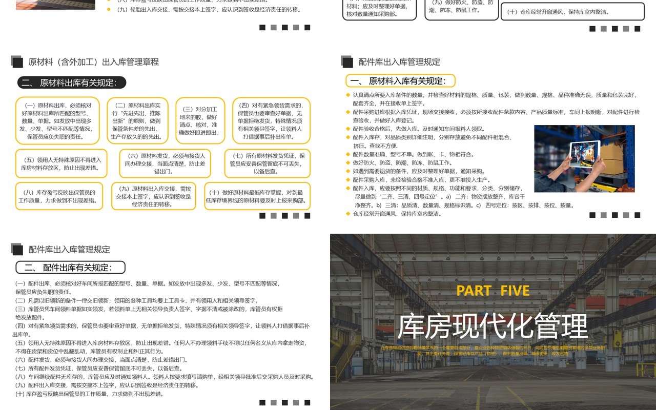 灰黄简约仓库管理制度及库房现代化管理培训PPT模板