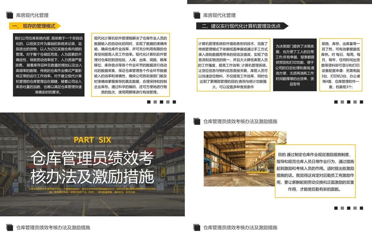 灰黄简约仓库管理制度及库房现代化管理培训PPT模板
