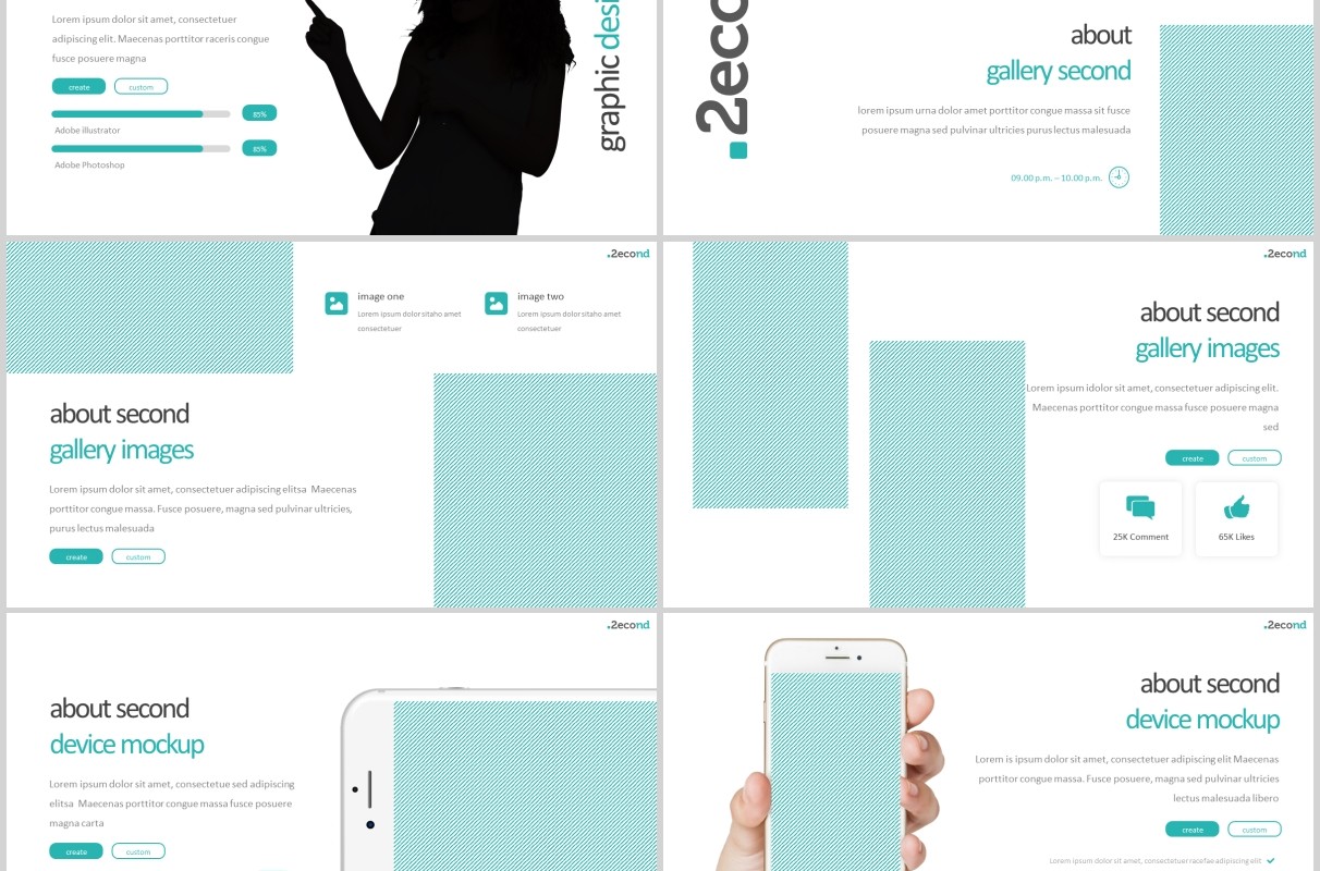 简约蓝色企业简介项目产品计划宣传PPT模板版式设计Second Powerpoint Template