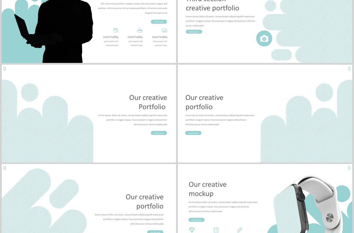 创意插图商务公司介绍工作汇报PPT模板信息图表Random - Powerpoint Template