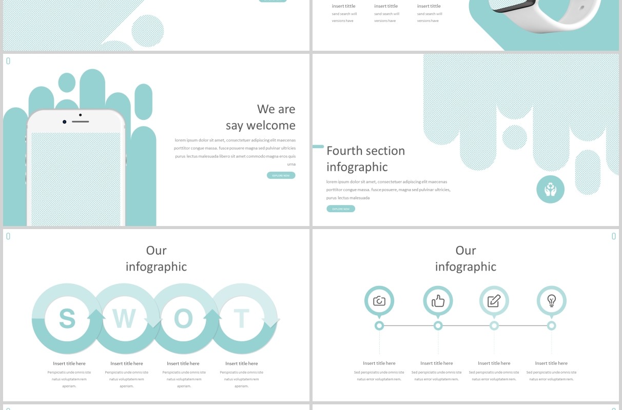创意插图商务公司介绍工作汇报PPT模板信息图表Random - Powerpoint Template