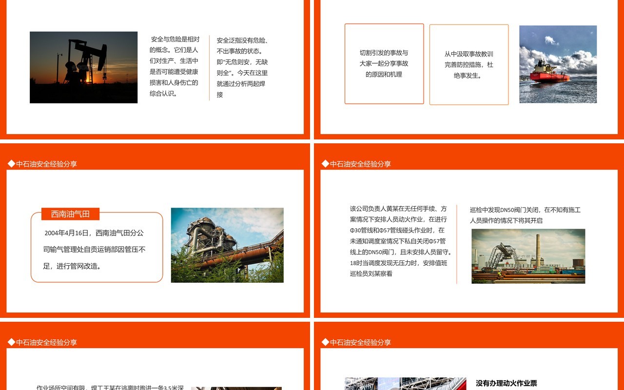 中石油安全经验分享动态PPT模板