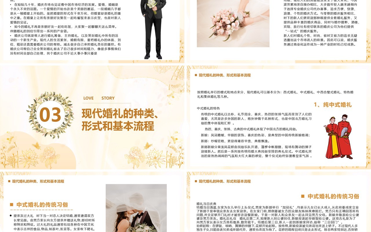 黄色简约我们结婚了婚礼培训PPT模板
