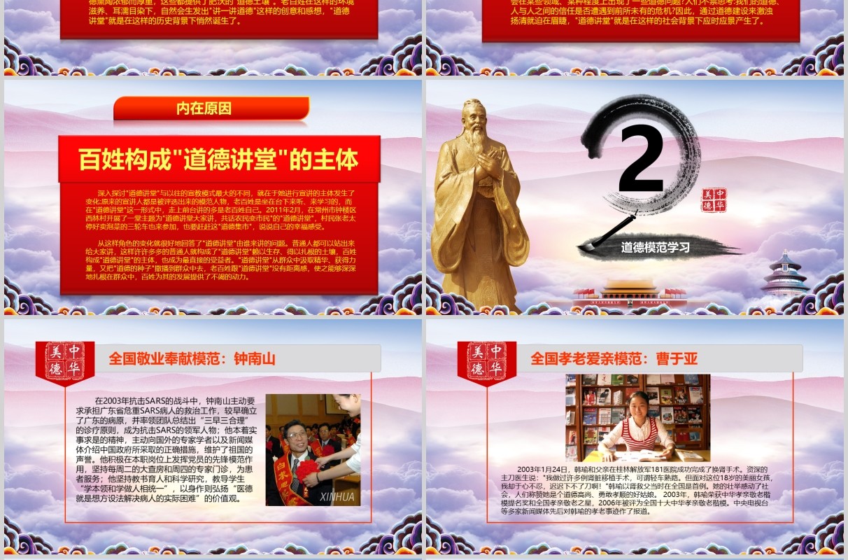 中华美德传统文化道德讲堂PPT模板课件